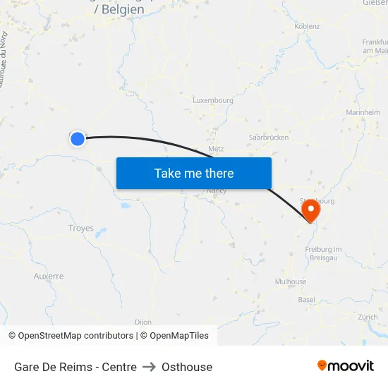 Gare De Reims - Centre to Osthouse map