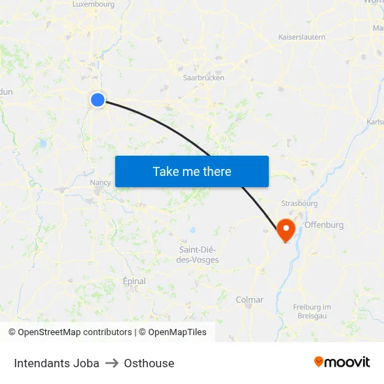 Intendants Joba to Osthouse map