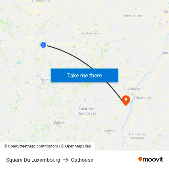 Square Du Luxembourg to Osthouse map