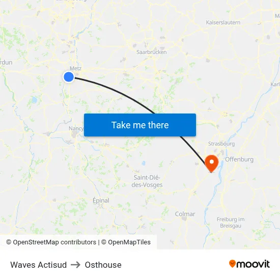 Waves Actisud to Osthouse map