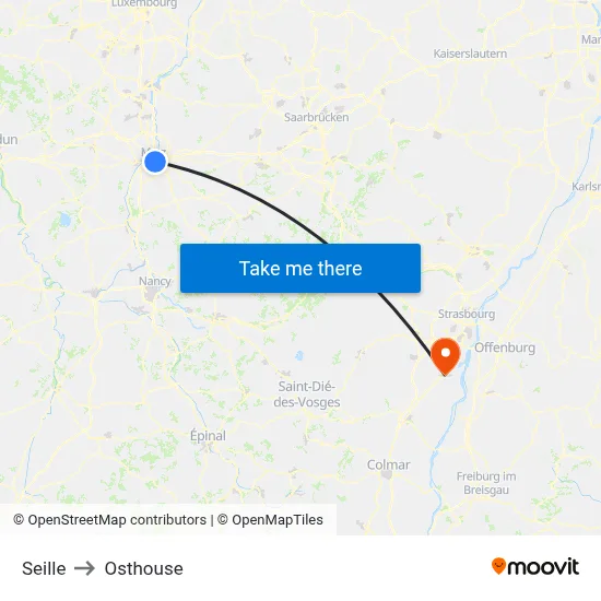 Seille to Osthouse map