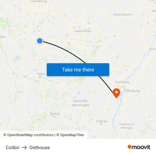 Colibri to Osthouse map