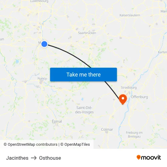 Jacinthes to Osthouse map
