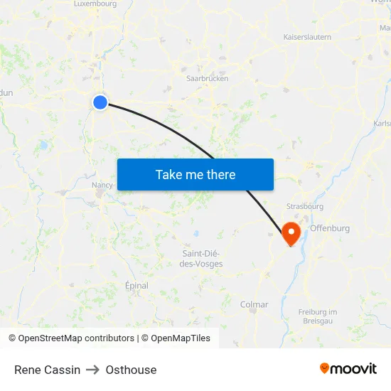 Rene Cassin to Osthouse map
