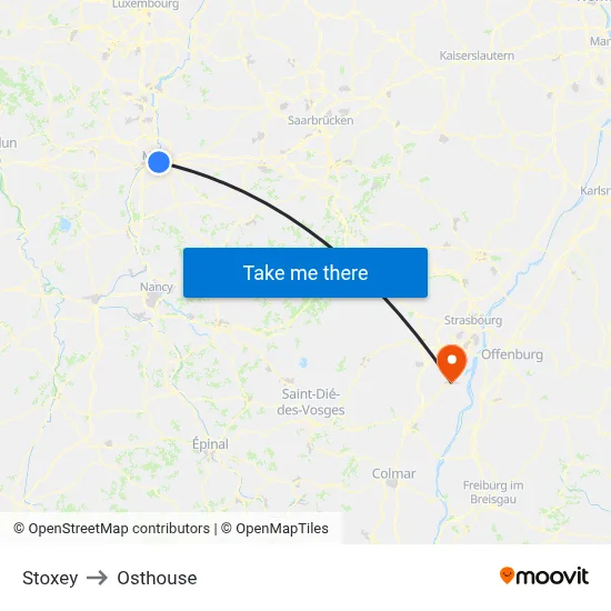 Stoxey to Osthouse map