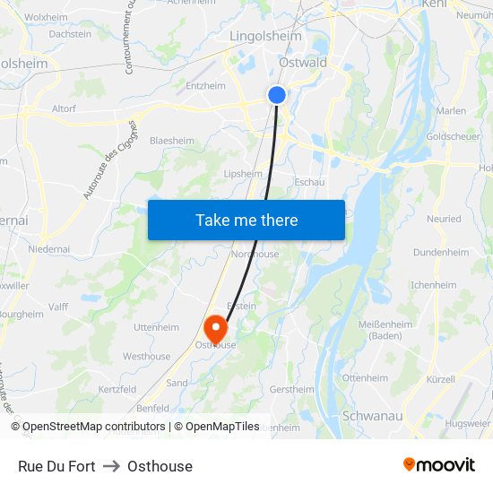 Rue Du Fort to Osthouse map