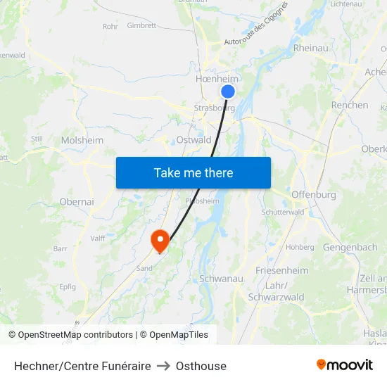 Hechner/Centre Funéraire to Osthouse map