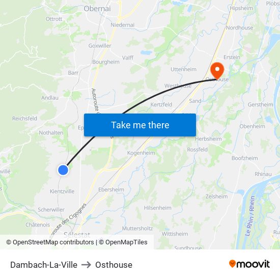 Dambach-La-Ville to Osthouse map