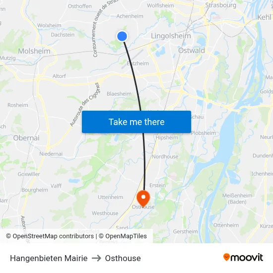 Hangenbieten Mairie to Osthouse map
