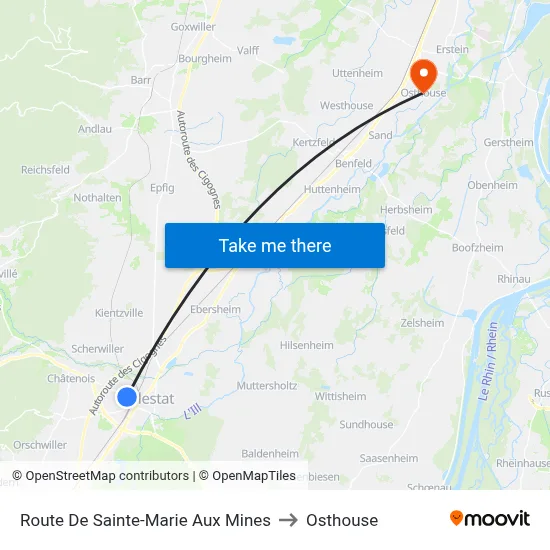 Route De Sainte-Marie Aux Mines to Osthouse map