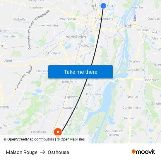 Maison Rouge to Osthouse map