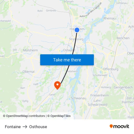 Fontaine to Osthouse map