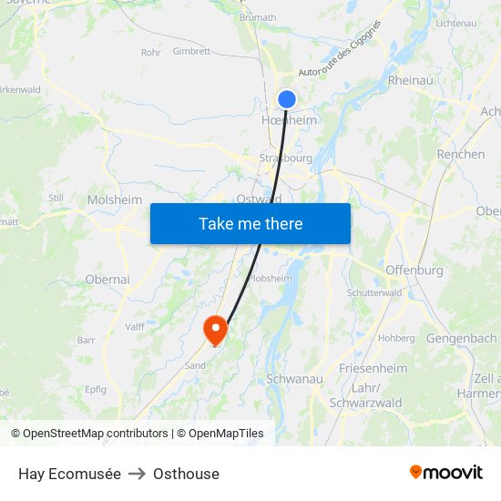 Hay Ecomusée to Osthouse map