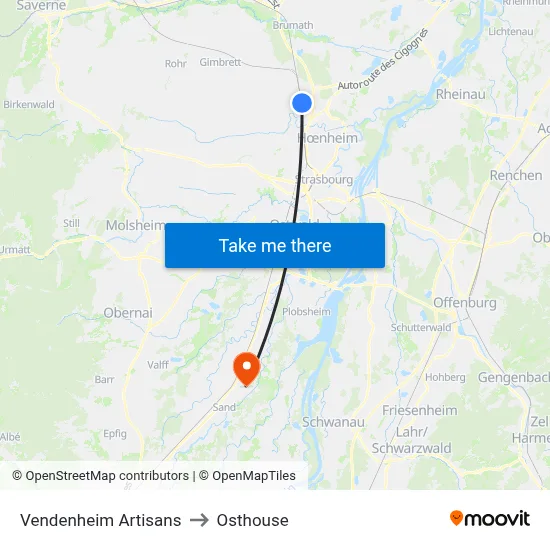 Vendenheim Artisans to Osthouse map