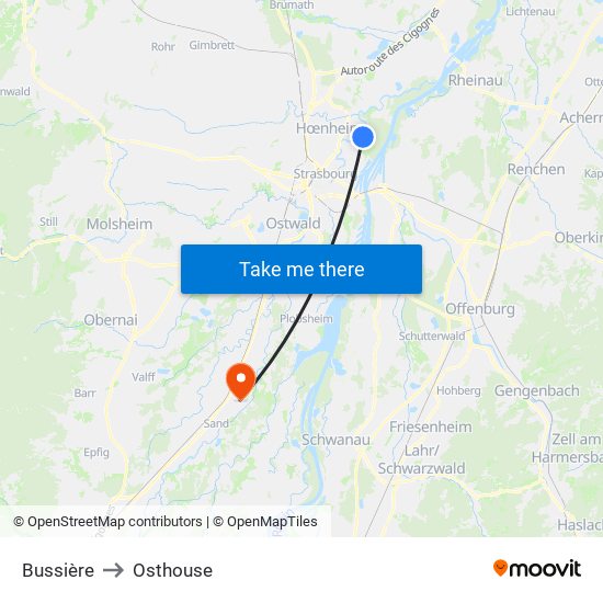 Bussière to Osthouse map
