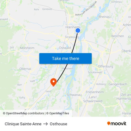 Clinique Sainte-Anne to Osthouse map