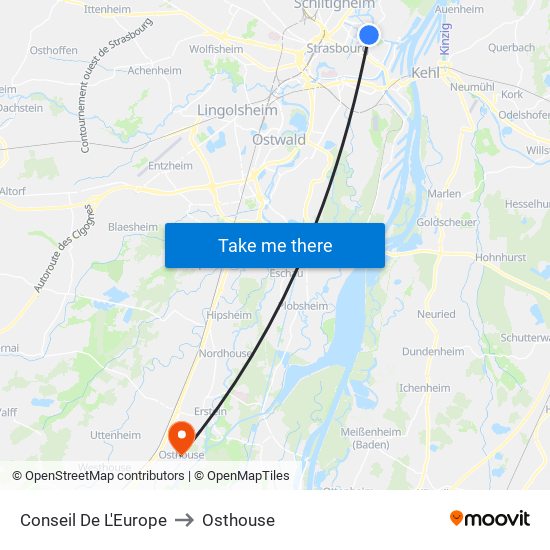 Conseil De L'Europe to Osthouse map