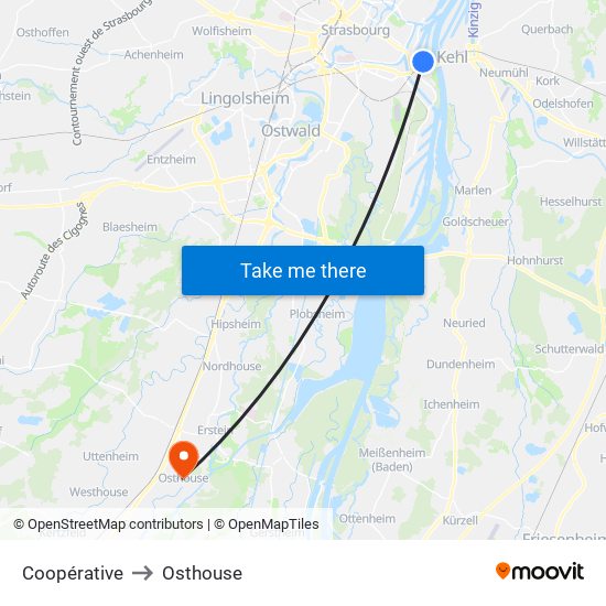 Coopérative to Osthouse map