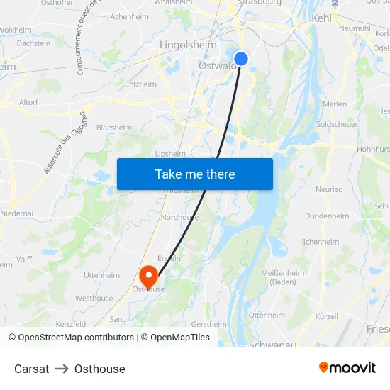 Carsat to Osthouse map