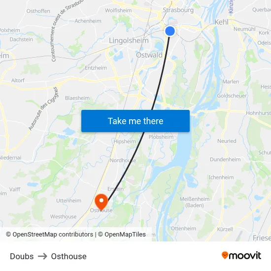 Doubs to Osthouse map