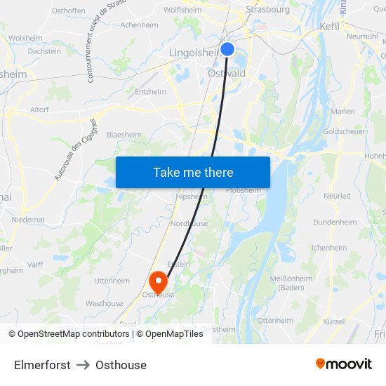 Elmerforst to Osthouse map