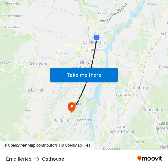 Émailleries to Osthouse map