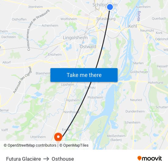 Futura Glacière to Osthouse map