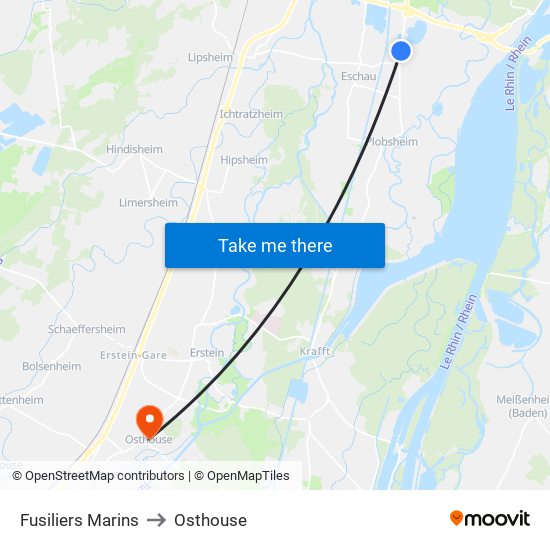 Fusiliers Marins to Osthouse map