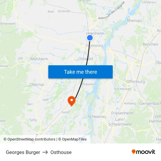 Georges Burger to Osthouse map