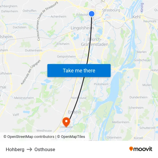 Hohberg to Osthouse map
