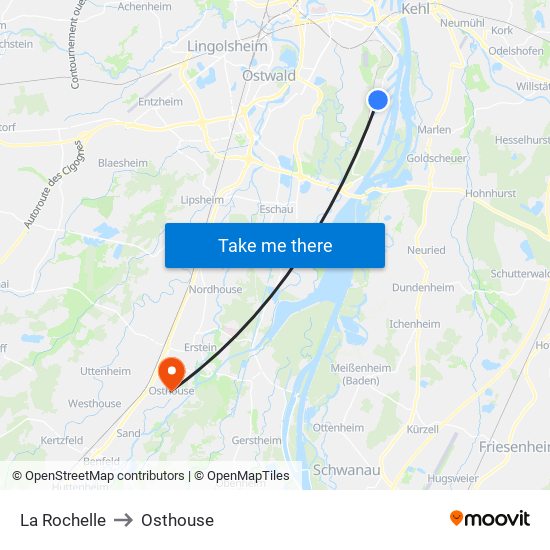 La Rochelle to Osthouse map