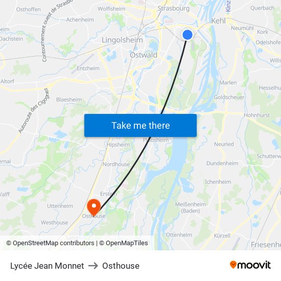 Lycée Jean Monnet to Osthouse map