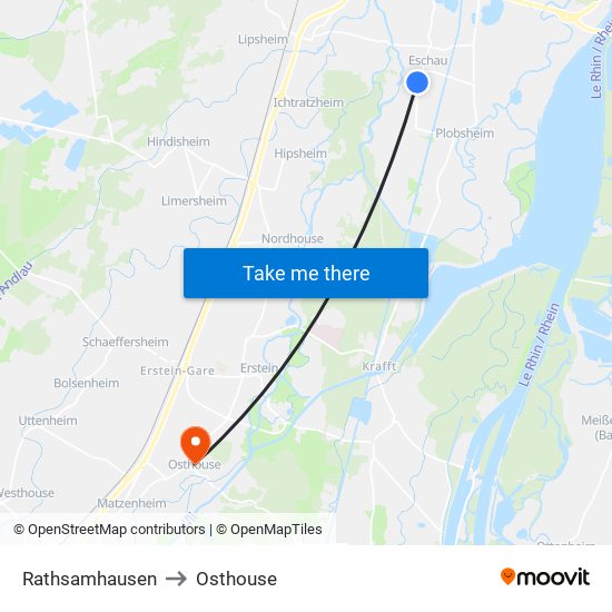 Rathsamhausen to Osthouse map