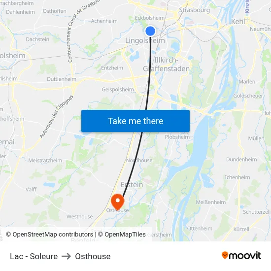 Lac - Soleure to Osthouse map