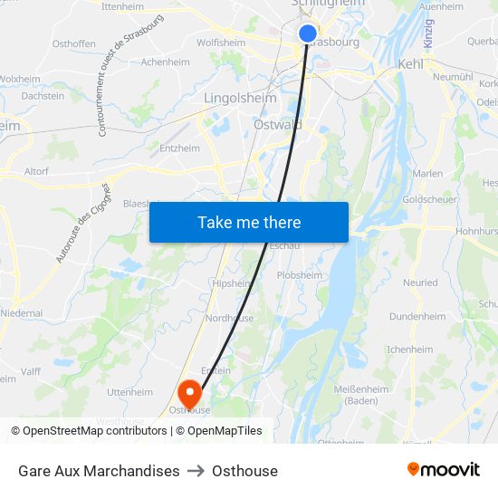 Gare Aux Marchandises to Osthouse map