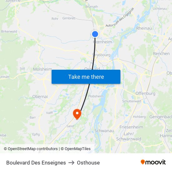 Boulevard Des Enseignes to Osthouse map