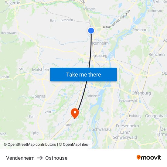 Vendenheim to Osthouse map