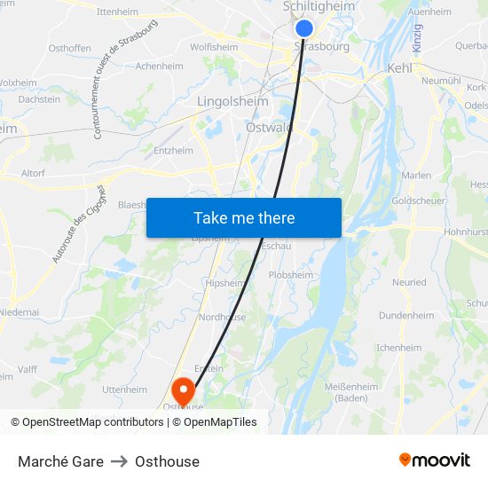 Marché Gare to Osthouse map