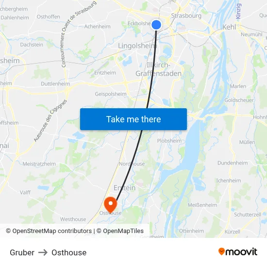 Gruber to Osthouse map