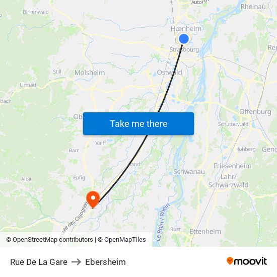 Rue De La Gare to Ebersheim map