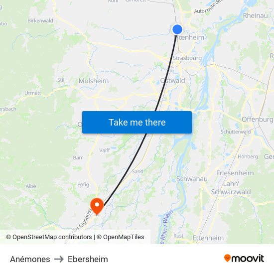 Anémones to Ebersheim map