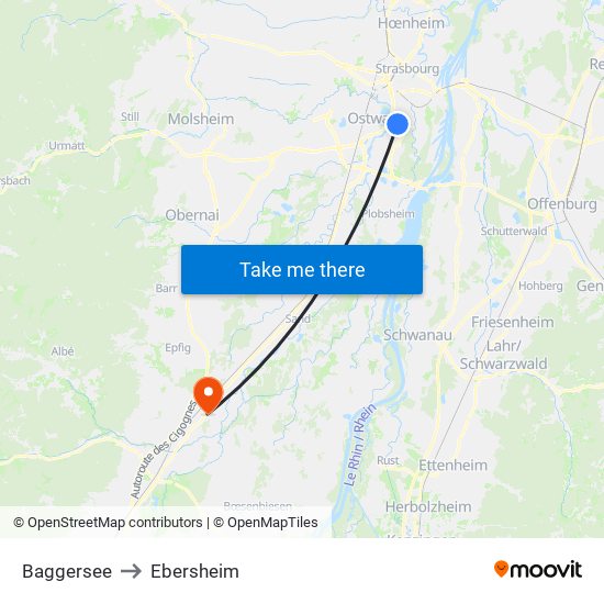 Baggersee to Ebersheim map