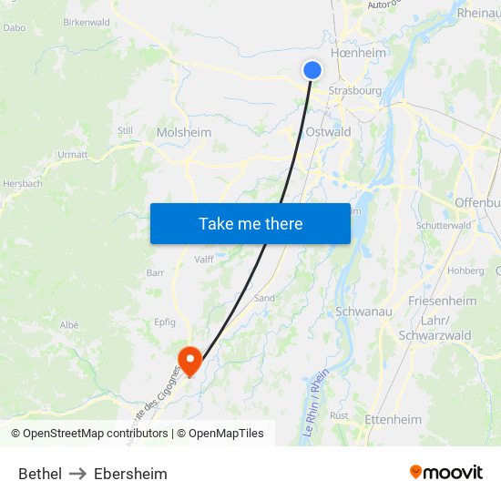 Bethel to Ebersheim map