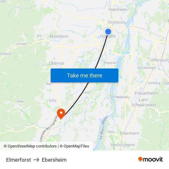 Elmerforst to Ebersheim map