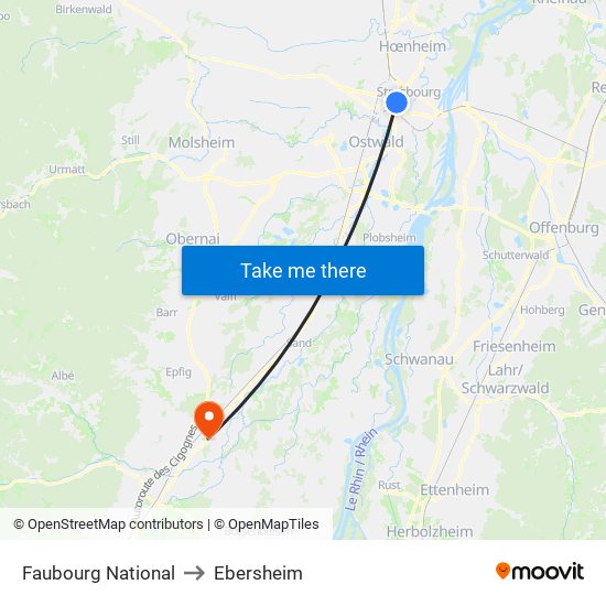Faubourg National to Ebersheim map