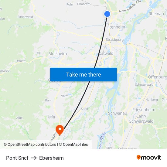 Pont Sncf to Ebersheim map