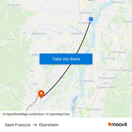 Saint-François to Ebersheim map