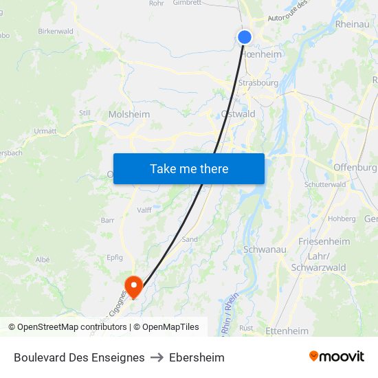 Boulevard Des Enseignes to Ebersheim map