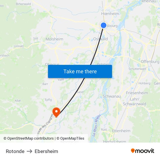 Rotonde to Ebersheim map