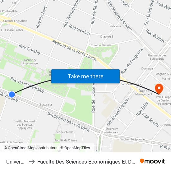 Université to Faculté Des Sciences Économiques Et De Gestion map